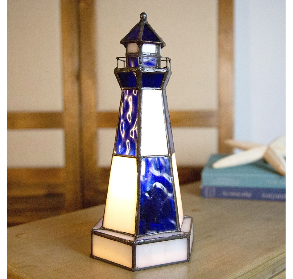 Image 217929_ALTMORE1.jpg, Product 217-929 / Price $119.99, Tiffany Style Camden Stained Glass Lighthouse Accent Lamp from Tiffany Style Lighting on TSC.ca's Home & Garden department