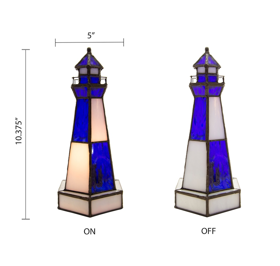 Image 217929_ALTMORE2.jpg, Product 217-929 / Price $119.99, Tiffany Style Camden Stained Glass Lighthouse Accent Lamp from Tiffany Style Lighting on TSC.ca's Home & Garden department