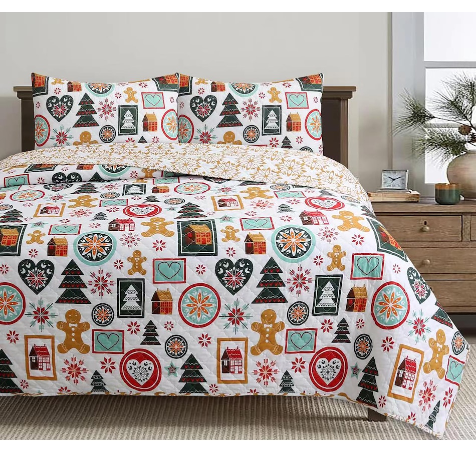 Image 217955.jpg, Product 217-955 / Price $49.99, Claro Living Holiday Cookies Quilt Set from Claro Living Home on TSC.ca's Home & Garden department