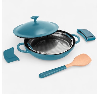 Curtis Stone All-Day Chef's Pan with Silicone Handle Covers and Spatula