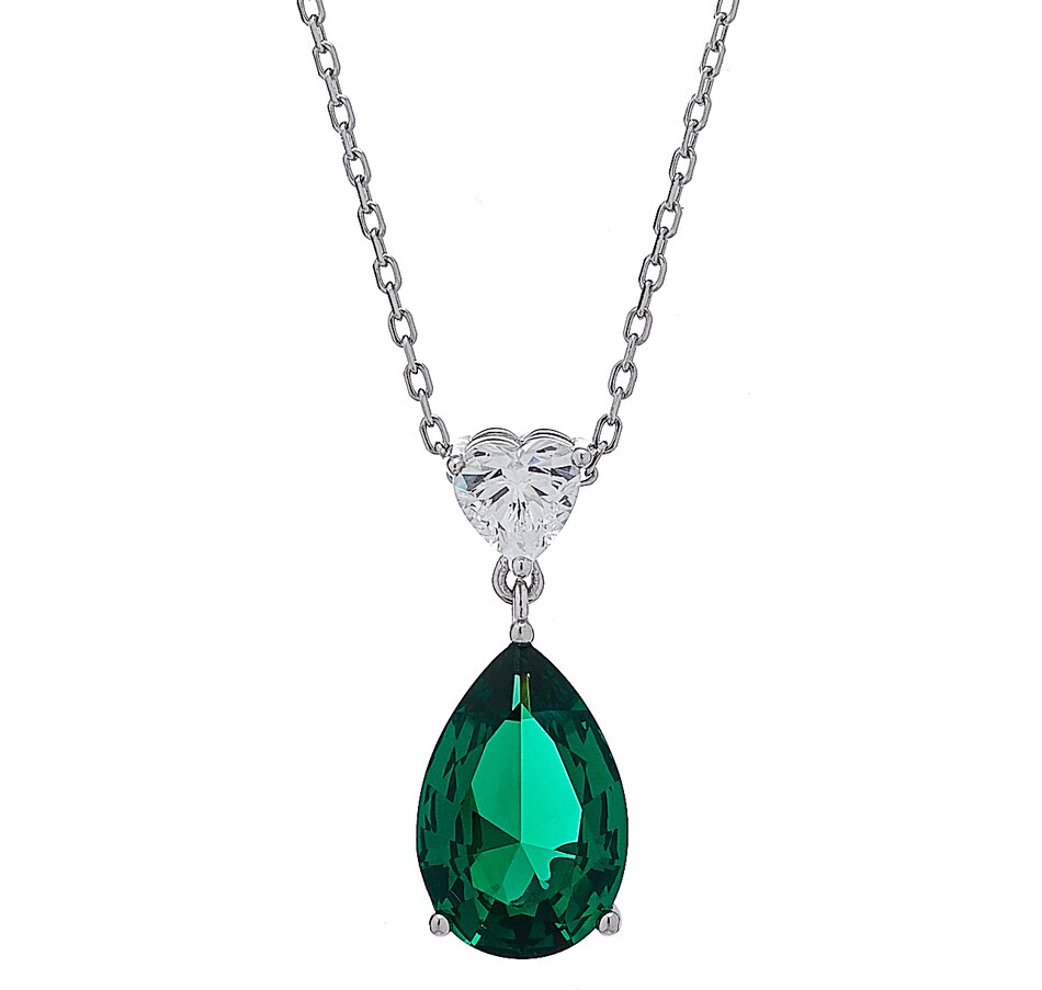 Image 218020_EMR.jpg, Product 218-020 / Price $39.33, Gem Illusions Sterling Silver Simulated Gemstone Pear & Heart Shape Pendant with Chain from Gem Illusions on TSC.ca's Jewellery department