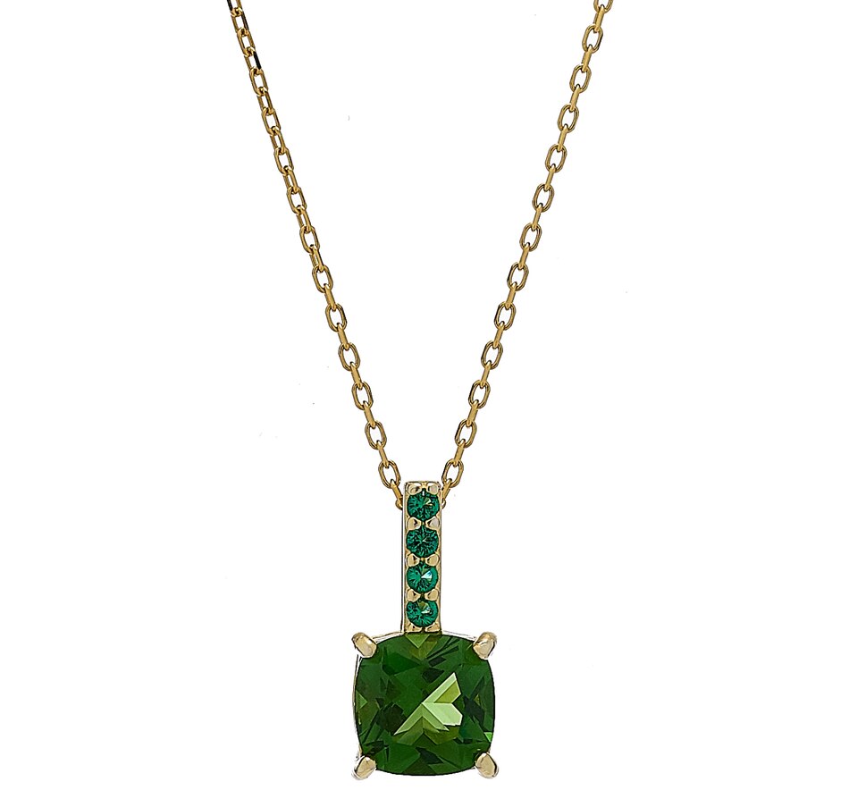 Image 218024_EMGSA.jpg, Product 218-024 / Price $39.33, Gem Illusions Sterling Silver Simulated Gemstone & Sapphire Cushion Cut Pendant with Chain from Gem Illusions on TSC.ca's Jewellery department