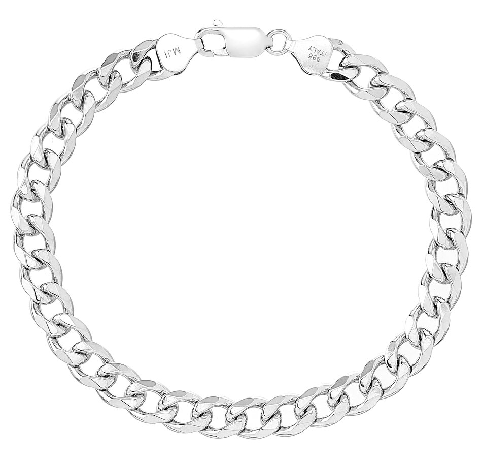 tsc.ca Silver Gallery for Men Sterling Silver Diamond Cut Curb Chain Bracelet