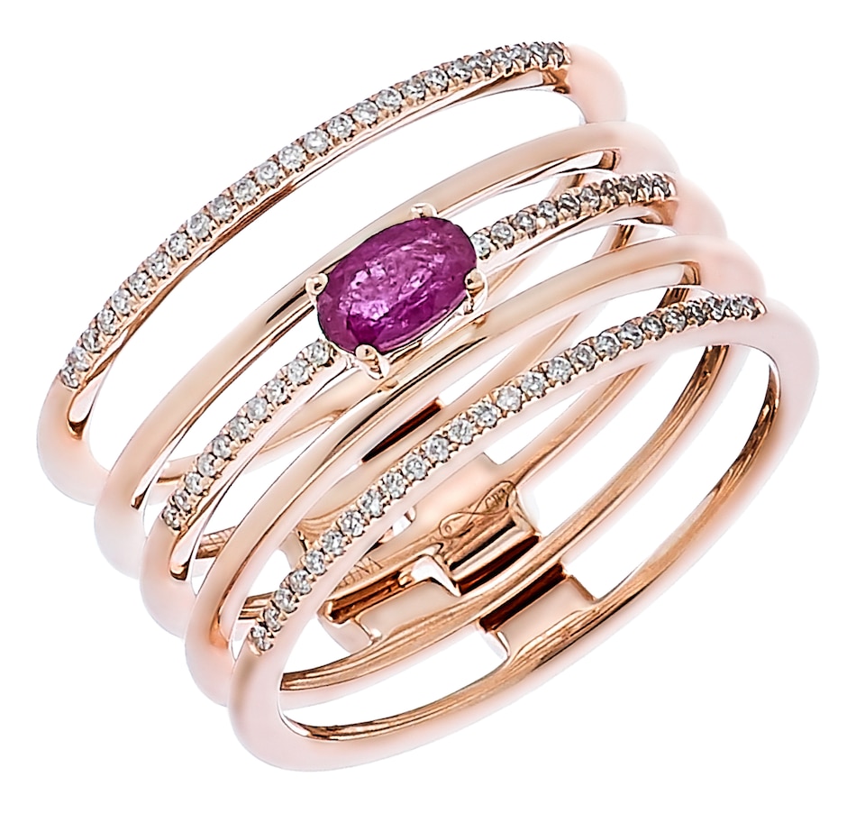 Image 218315_RGLRB.jpg, Product 218-315 / Price $700.33, Graziela Gems 14K Gold Precious Gemstone & Diamond Multi Band Ring from Graziela Gems on TSC.ca's Jewellery department