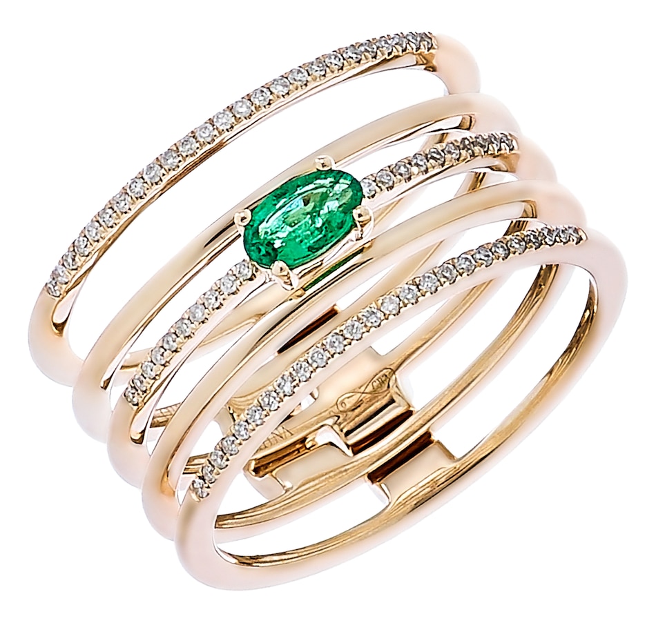 Image 218315_YGLEM.jpg, Product 218-315 / Price $700.33, Graziela Gems 14K Gold Precious Gemstone & Diamond Multi Band Ring from Graziela Gems on TSC.ca's Jewellery department