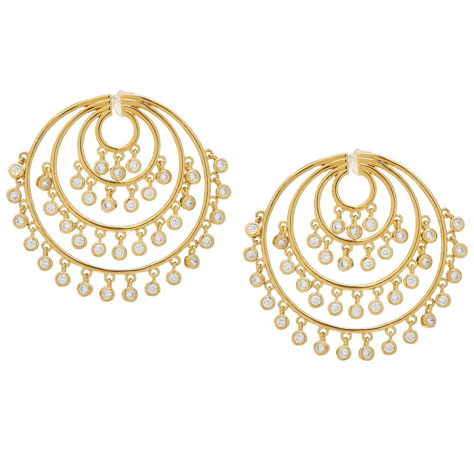 Image 218398.jpg, Product 218-398 / Price $89.33, Deborah Freund Designs Sterling Silver Cubic Zirconia Dangle Hoop Earrings from Deborah Freund Designs on TSC.ca's Jewellery department