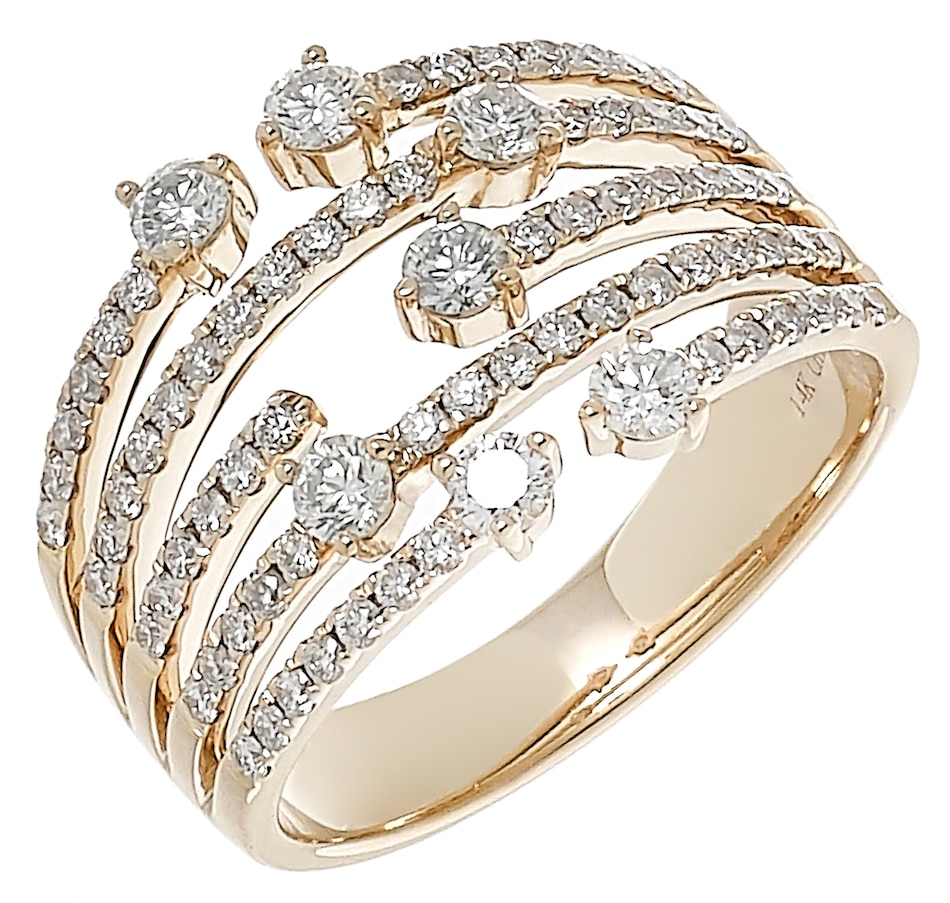 Image 218698_YGDIA.jpg , Product 218-698 / Price $1,699.88 , Graziela Gems 14K Gold Diamond Multi Row Ring from Graziela Gems on TSC.ca's Jewellery department