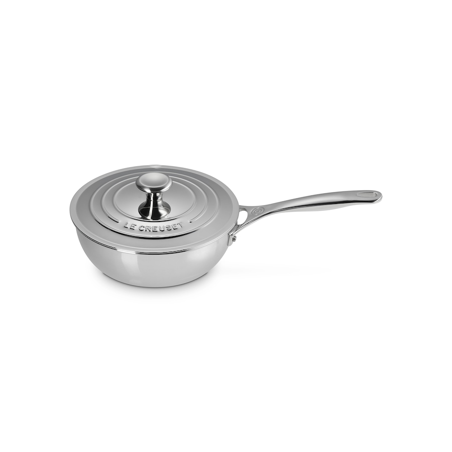 Image 218805.jpg, Product 218-805 / Price $245.00, Le Creuset Stainless Steel 1.9L Saucier Chefs Pan with Lid from Le Creuset on TSC.ca's Kitchen department