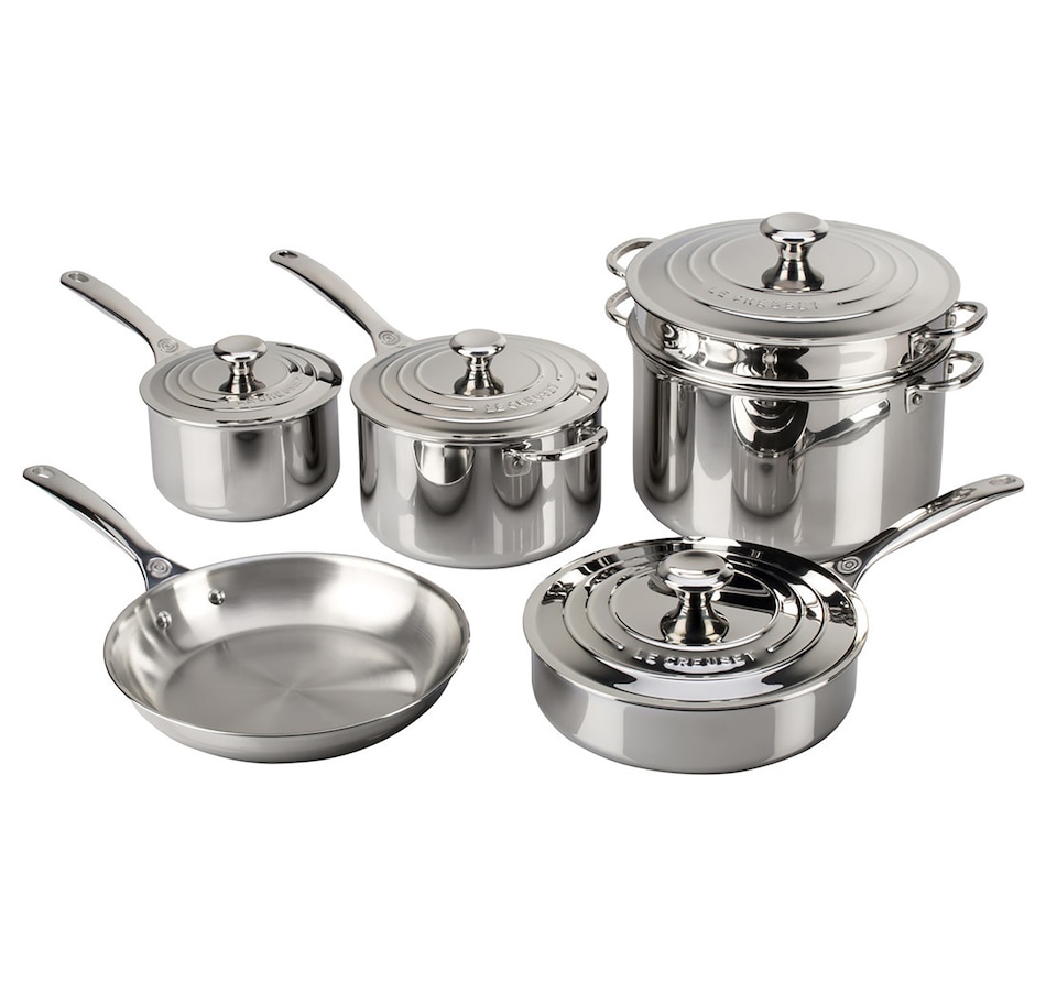 Image 218810.jpg, Product 218-810 / Price $1,550.00, Le Creuset 10-Piece Stainless Steel Set from Le Creuset on TSC.ca's Kitchen department