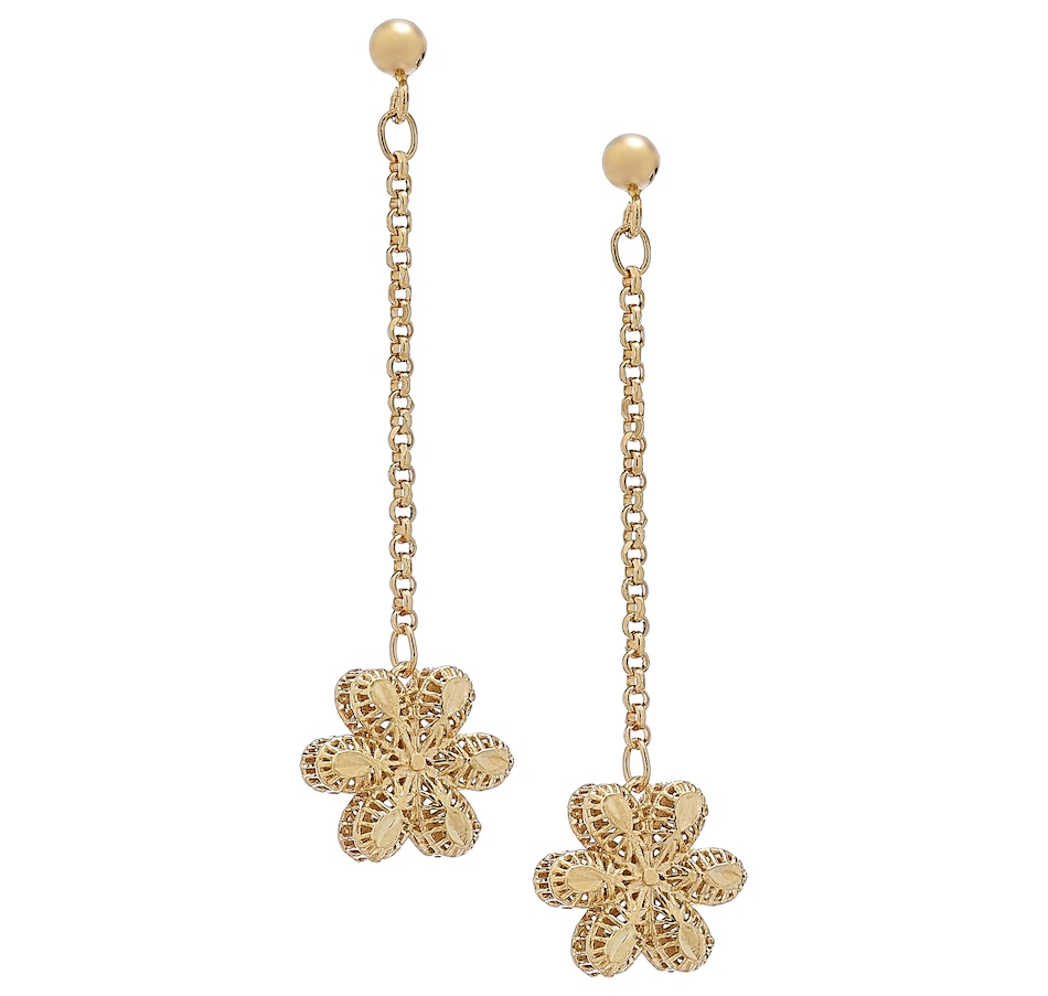 Image 218912.jpg, Product 218-912 / Price $144.33, International Gold 10K Yellow Gold Flower Dangle Earrings from International Gold on TSC.ca's Jewellery department