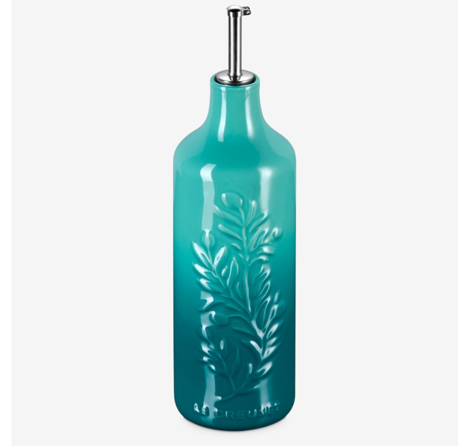 Image 219067_BLERI.jpg, Product 219-067 / Price $65.00, Le Creuset 0.6L Oil Cruet Olive Branch Relief from Le Creuset on TSC.ca's Kitchen department