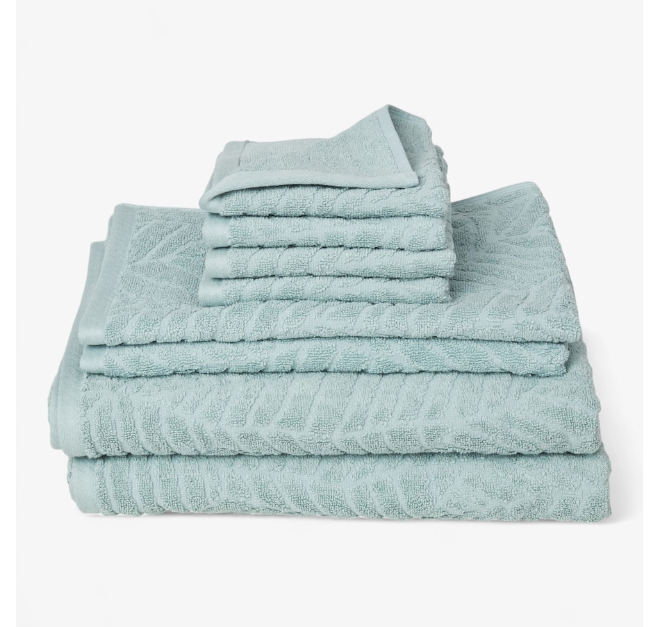 Image 219097_AQA.jpg, Product 219-097 / Price $49.99, Home Suite Leaf 8-Piece Cotton Towel Set from Home Suite on TSC.ca's Home & Garden department