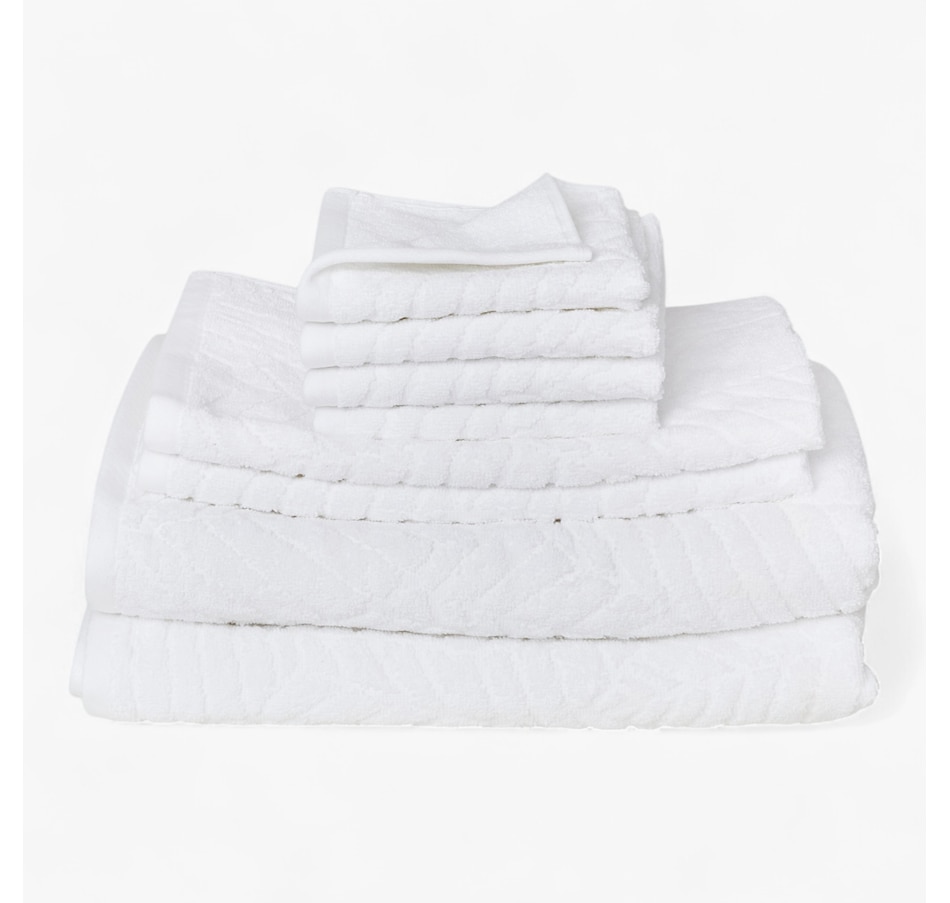 Image 219097_WHT.jpg, Product 219-097 / Price $49.99, Home Suite Leaf 8-Piece Cotton Towel Set from Home Suite on TSC.ca's Home & Garden department