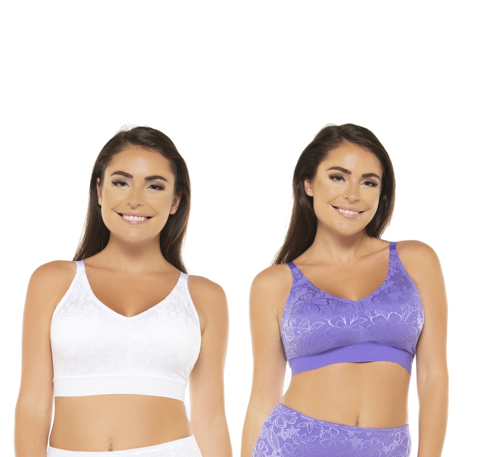 Rhonda Shear 3-pack Ahh Bra with Adjustable Straps and Lace Detail -  21469371