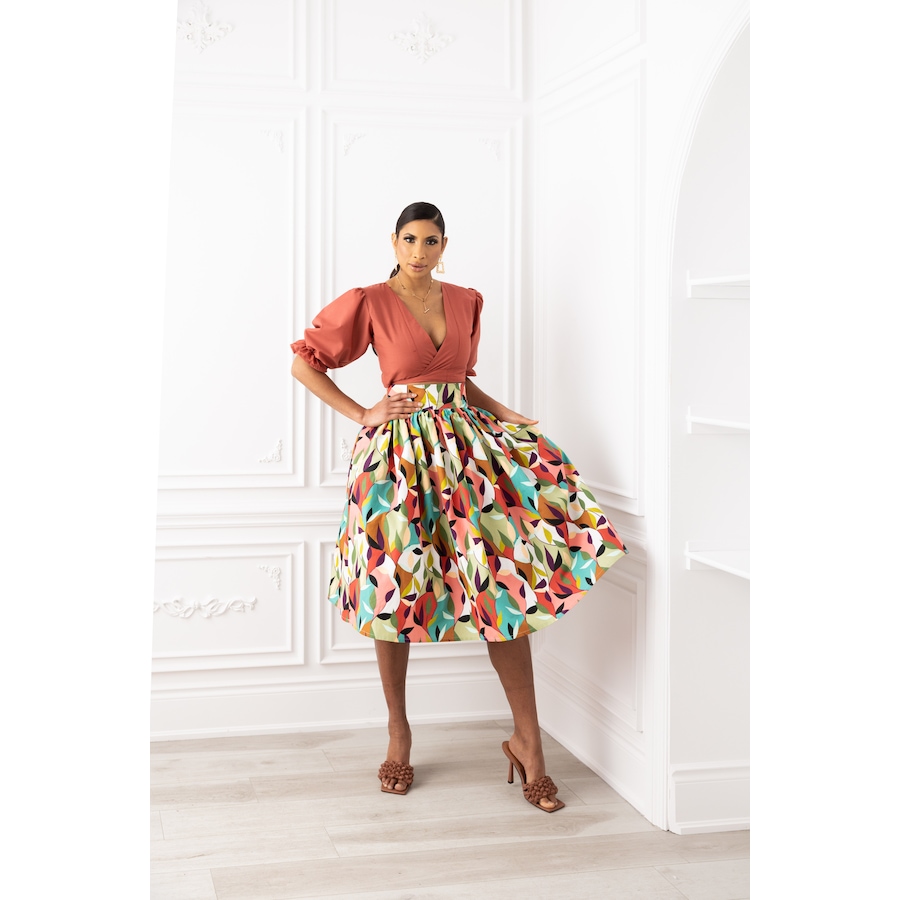 Image 219372_ALTMORE2.jpg, Product 219-372 / Price $59.33, Kaela Kay Leaf Print Gathered Waist Skirt from Kaela Kay on TSC.ca's Fashion department