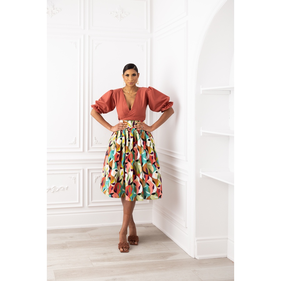 Image 219372_MTI.jpg, Product 219-372 / Price $59.33, Kaela Kay Leaf Print Gathered Waist Skirt from Kaela Kay on TSC.ca's Fashion department