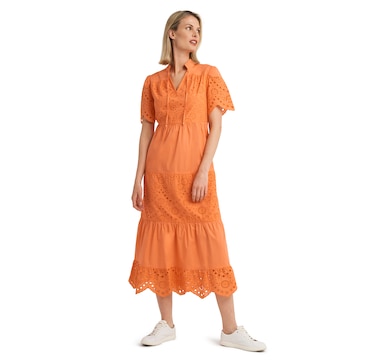 H Halston Short Sleeve Mix Media Dress