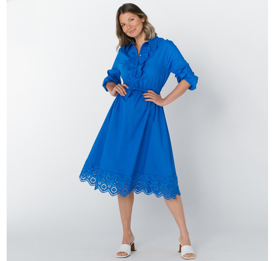 Image 219619_LBU.jpg, Product 219-619 / Price $112.88, Guillaume Shirt Dress With Scalloped Eyelet Hem from Guillaume on TSC.ca's Clothing & Shoes department