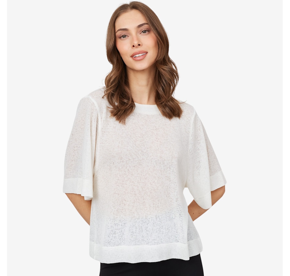 Image 219654_IVR.jpg, Product 219-654 / Price $54.88, Red Coral Button Back Detail Light Topper from Red Coral Fashions on TSC.ca's Fashion department