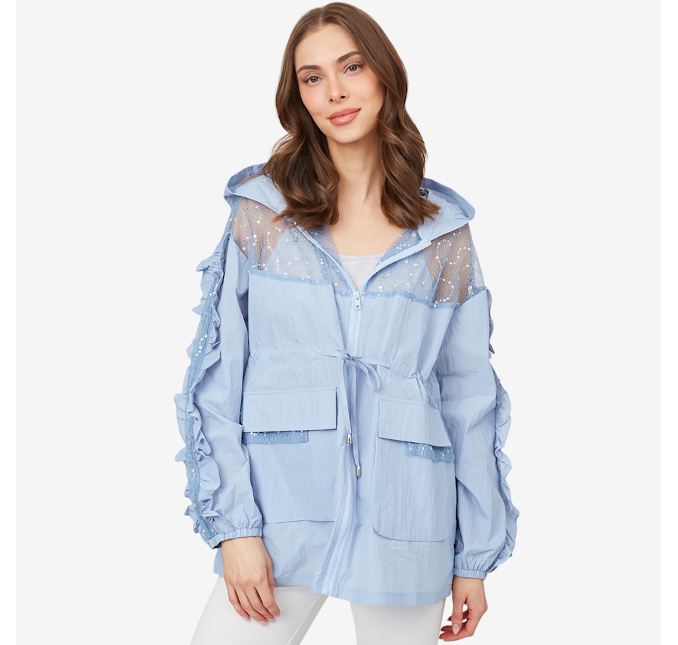 Image 219656_LTB.jpg, Product 219-656 / Price $54.88, Red Coral Sequin Lightweight Jacket with Hoody from Red Coral Fashions on TSC.ca's Fashion department