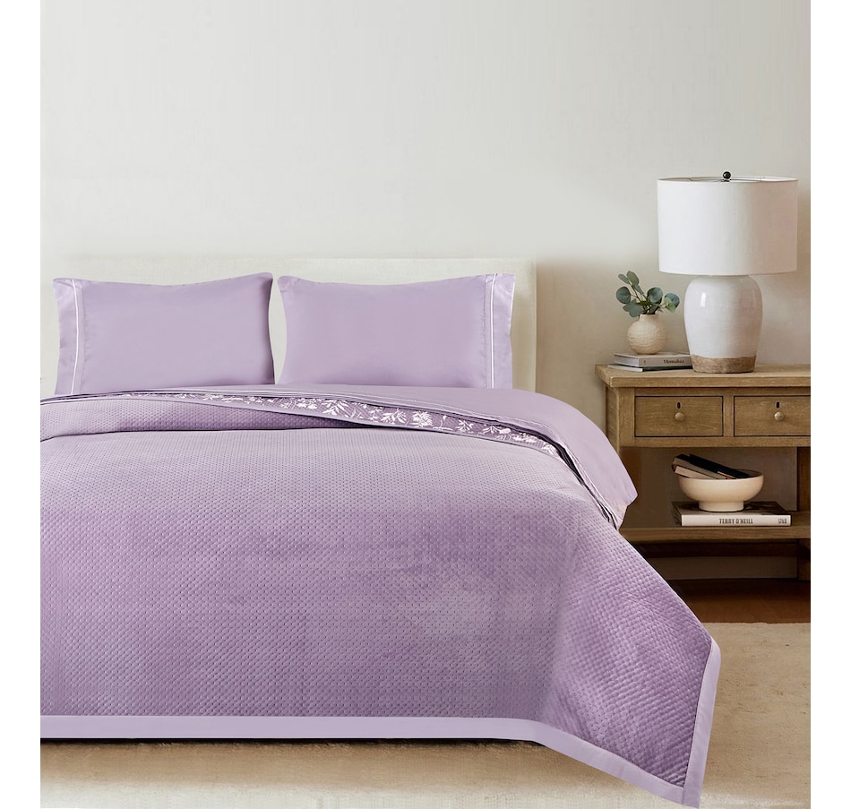 Image 219713_PUR.jpg, Product 219-713 / Price $99.99, Claro Living Home Plush Waffle Blanket from Claro Living Home on TSC.ca's Home & Garden department