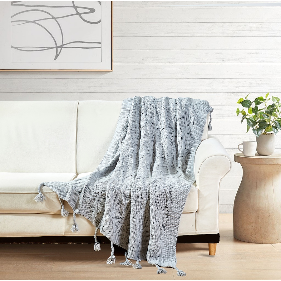 Image 219715_GRY.jpg, Product 219-715 / Price $54.99, Claro Living Home Knit Throw from Claro Living Home on TSC.ca's Home & Garden department