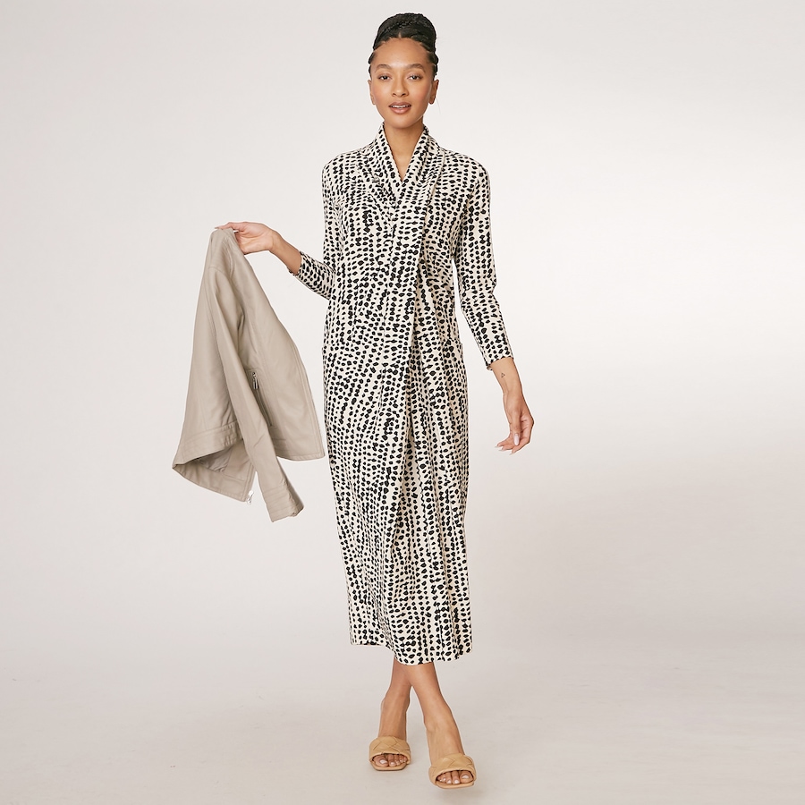 Image 219781_EUBLK.jpg, Product 219-781 / Price $82.33, Brian Bailey Draped Viscose/Cotton Dress from Brian Bailey on TSC.ca's Fashion department