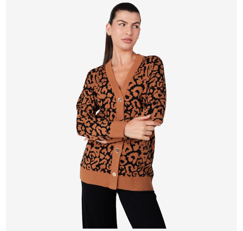 Image 219868_LEP.jpg, Product 219-868 / Price $59.88, Isaac Mizrahi The Tribeca Jacquard Sweater Cardigan from Isaac Mizrahi New York on TSC.ca's Fashion department