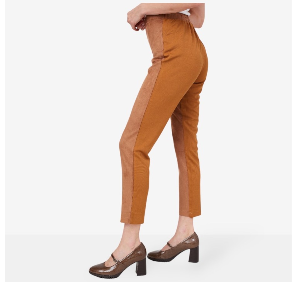 Image 219870_ALTMORE1.jpg, Product 219-870 / Price $59.88, Isaac Mizrahi Faux Suede Slim Ponte Ankle Pant from Isaac Mizrahi New York on TSC.ca's Fashion department