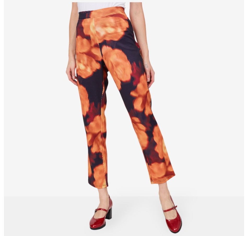 Image 219872_AMBFL.jpg, Product 219-872 / Price $59.88, Isaac Mizrahi The Printed Slim Ponte Ankle Pant from Isaac Mizrahi New York on TSC.ca's Fashion department