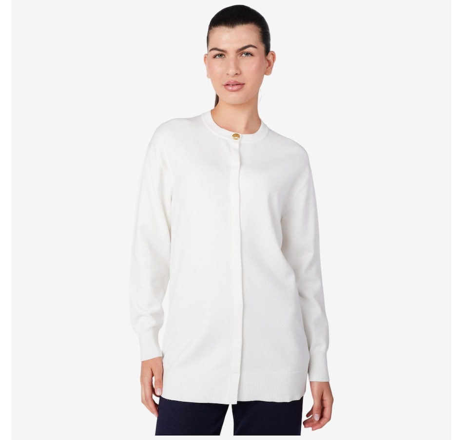 Image 219875_CRM.jpg, Product 219-875 / Price $79.88, Isaac Mizrahi Round Neck Button Down Cardigan Coat from Isaac Mizrahi New York on TSC.ca's Fashion department