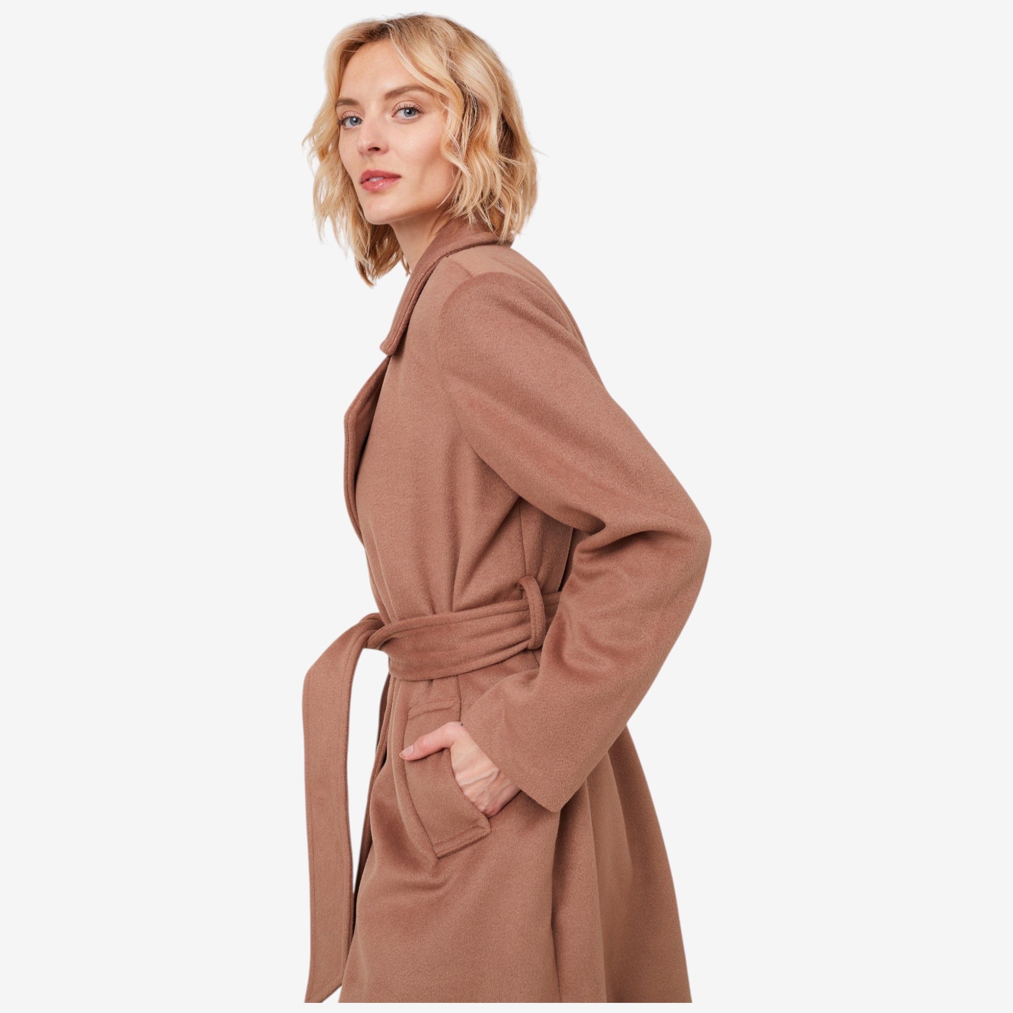 Isaac Mizrahi Wool Blend Belted Wrap Coat - TSC.ca
