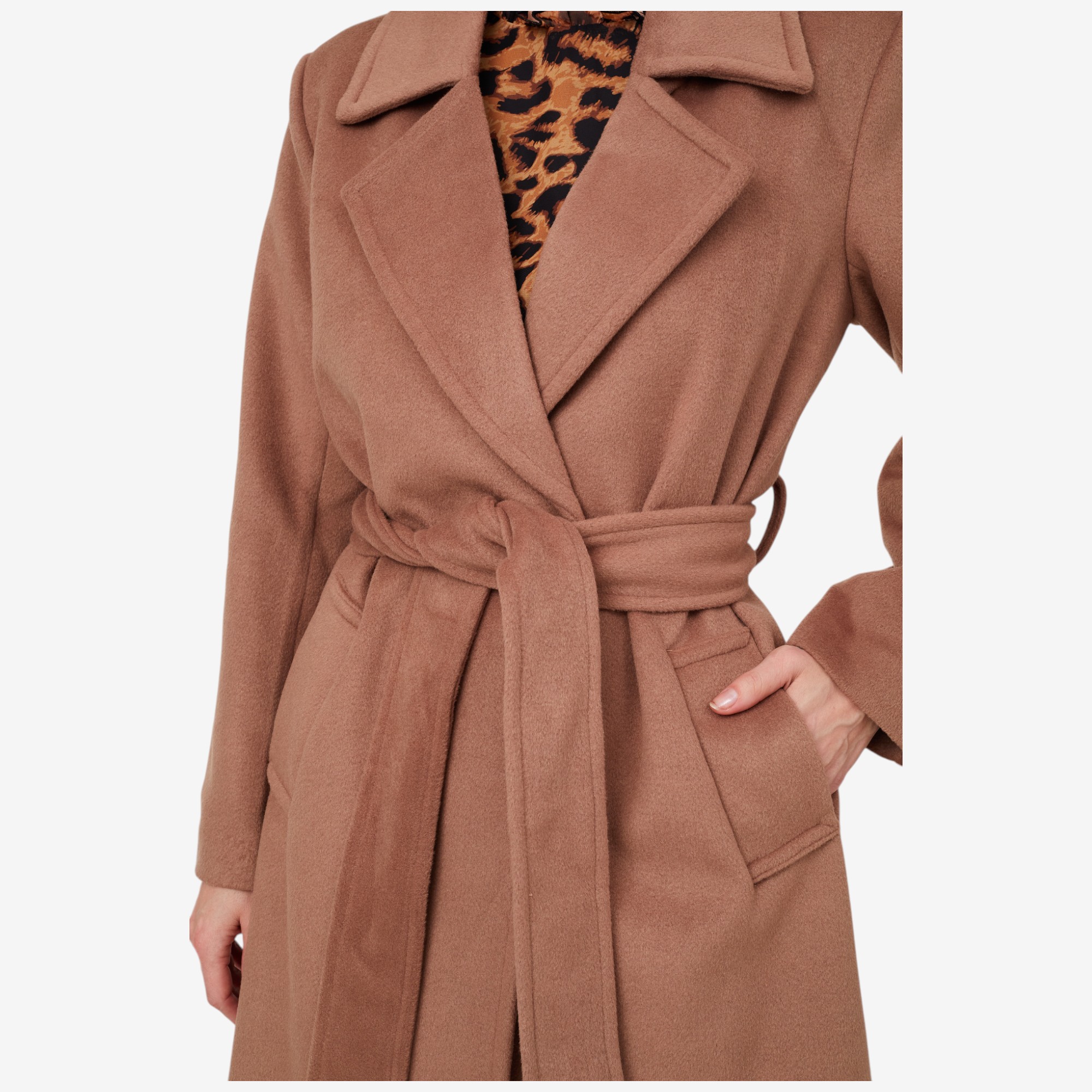 Isaac Mizrahi Wool Blend Belted Wrap Coat - TSC.ca