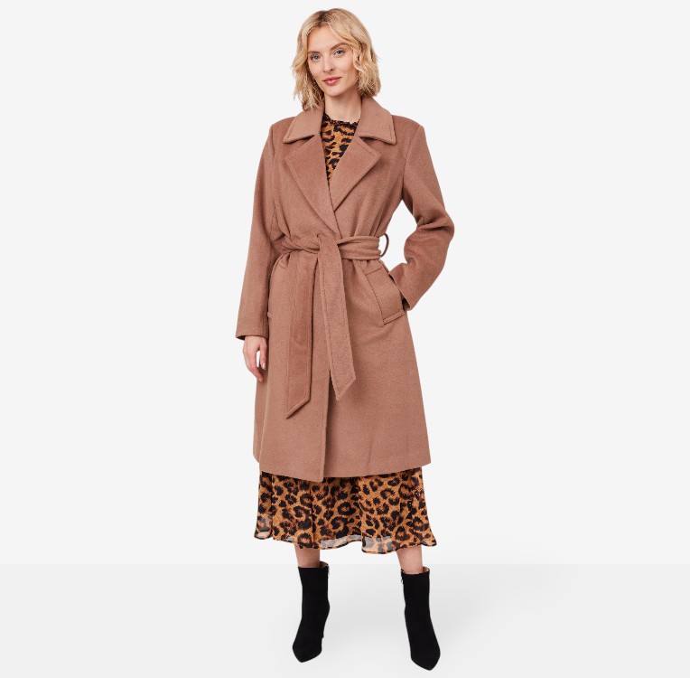 Isaac Mizrahi Wool Blend Belted Wrap Coat - TSC.ca