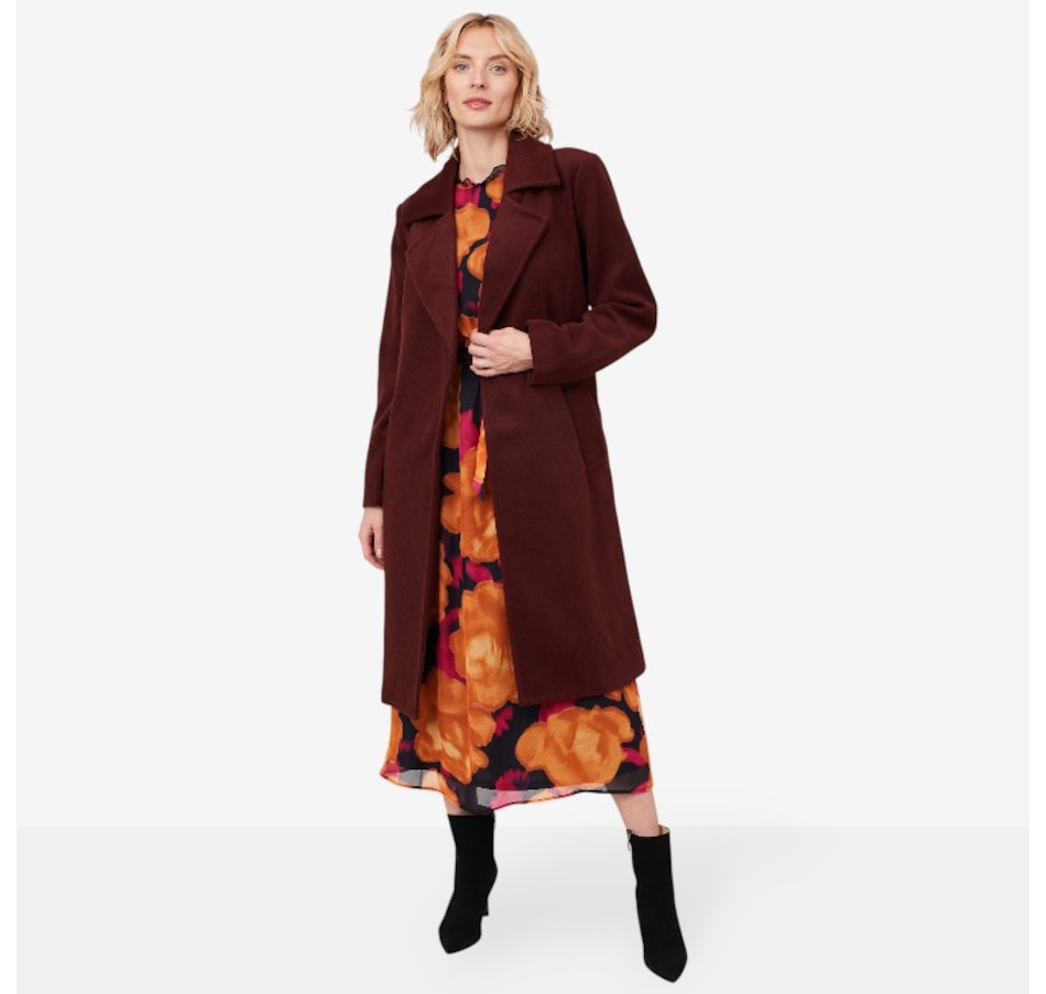 Image 219877_MRL.jpg, Product 219-877 / Price $170.88, Isaac Mizrahi Wool Blend Belted Wrap Coat from Isaac Mizrahi New York on TSC.ca's Fashion department