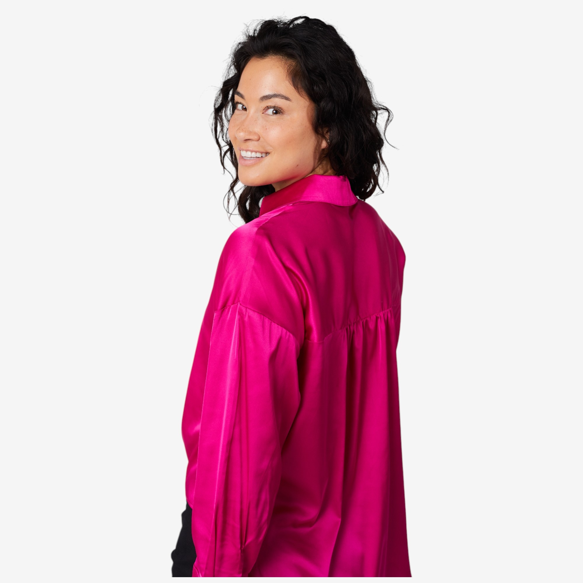 Isaac Mizrahi Satin Tie Shirt - TSC.ca