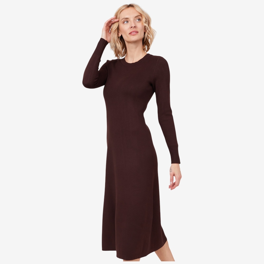 Image 219880_BRN.jpg, Product 219-880 / Price $29.33, Isaac Mizrahi Knit Midi Sweater Dress from Isaac Mizrahi New York on TSC.ca's Fashion department