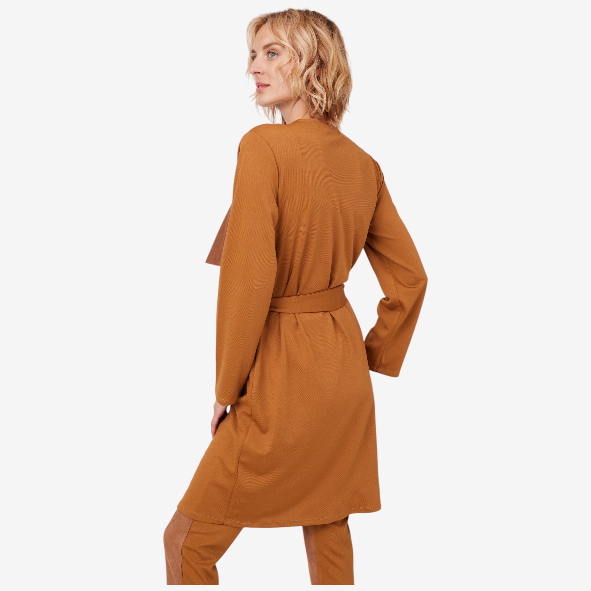 Isaac Mizrahi Ponte & Faux Suede Drape Cardigan - TSC.ca