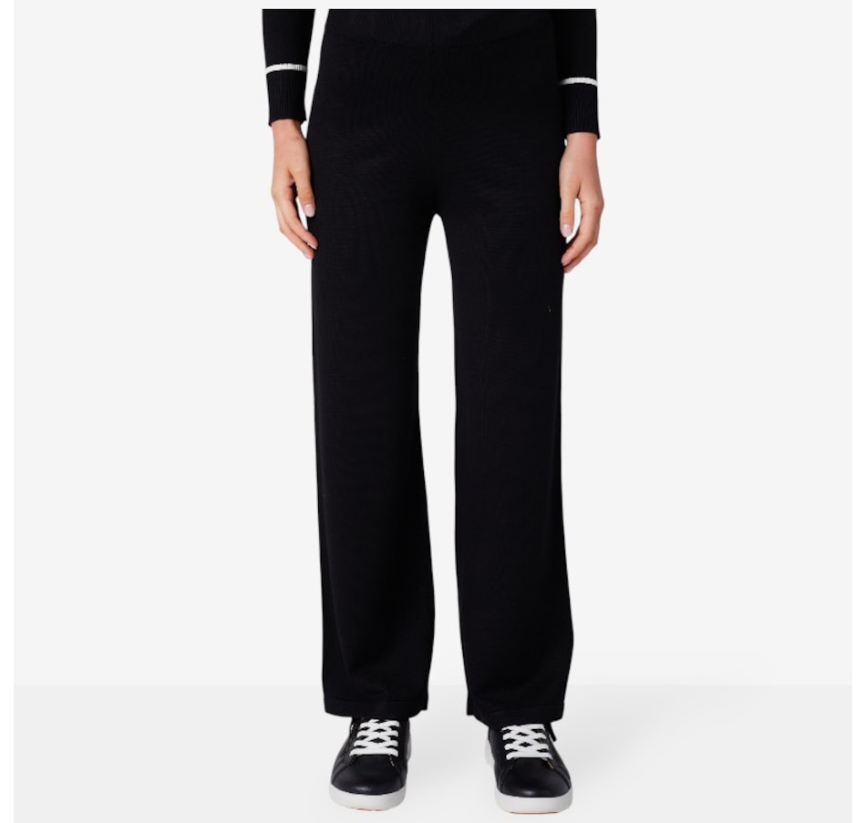 Image 219884_BLK.jpg, Product 219-884 / Price $59.88, Isaac Mizrahi Rib Knit Straight Leg Pant from Isaac Mizrahi New York on TSC.ca's Fashion department