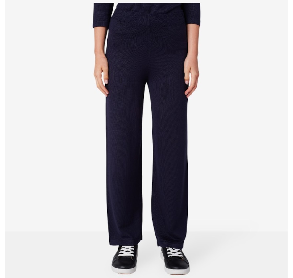 Image 219884_NVY.jpg, Product 219-884 / Price $59.88, Isaac Mizrahi Rib Knit Straight Leg Pant from Isaac Mizrahi New York on TSC.ca's Fashion department