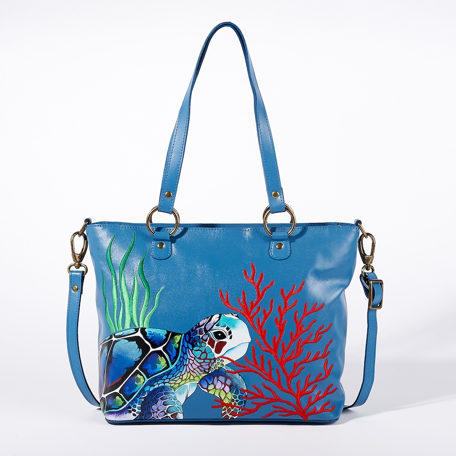 Image 219965_ALTMORE11.jpg, Product 219-965 / Price $149.88, Anuschka Painted and Embroidered Zip Top Tote from Anuschka Handbags on TSC.ca's Fashion department