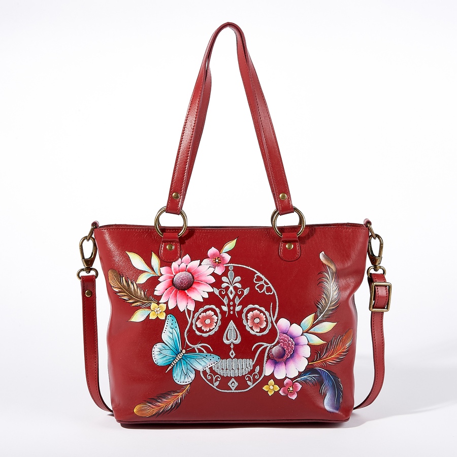 Image 219965_ALTMORE17.jpg, Product 219-965 / Price $149.88, Anuschka Painted and Embroidered Zip Top Tote from Anuschka Handbags on TSC.ca's Fashion department