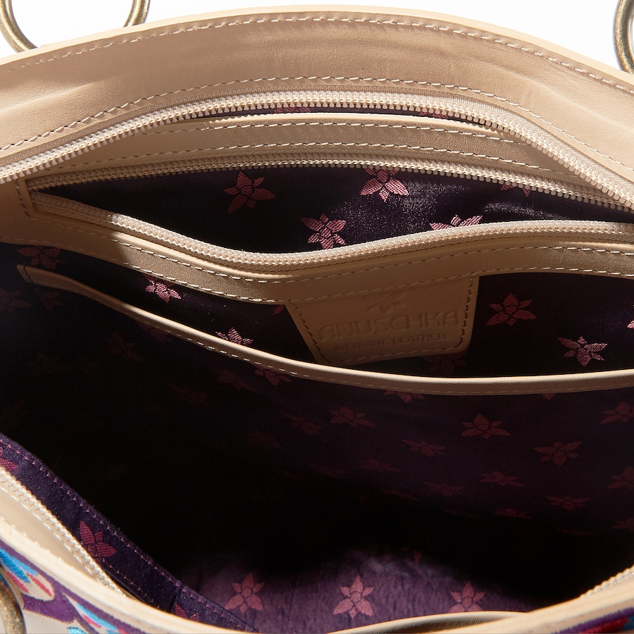 Image 219965_ALTMORE6.jpg, Product 219-965 / Price $149.88, Anuschka Painted and Embroidered Zip Top Tote from Anuschka Handbags on TSC.ca's Fashion department