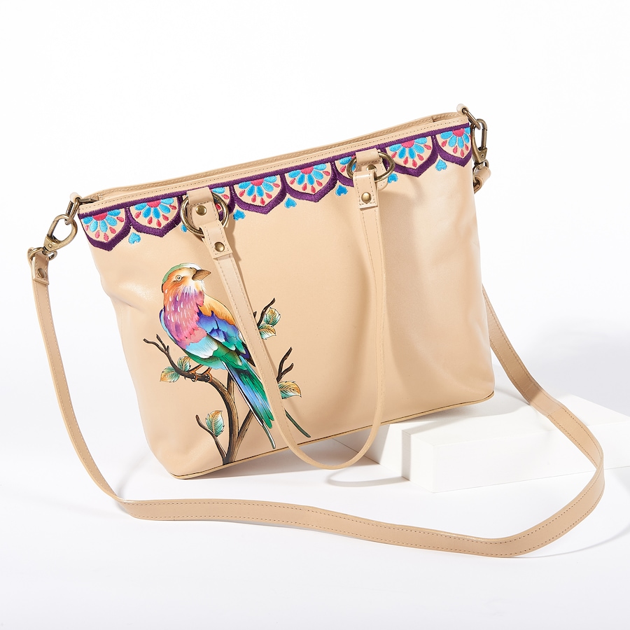Image 219965_ALTMORE7.jpg, Product 219-965 / Price $149.88, Anuschka Painted and Embroidered Zip Top Tote from Anuschka Handbags on TSC.ca's Fashion department