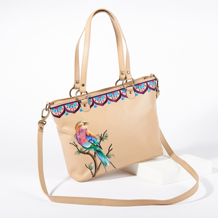 Image 219965_BSNG.jpg, Product 219-965 / Price $149.88, Anuschka Painted and Embroidered Zip Top Tote from Anuschka Handbags on TSC.ca's Fashion department
