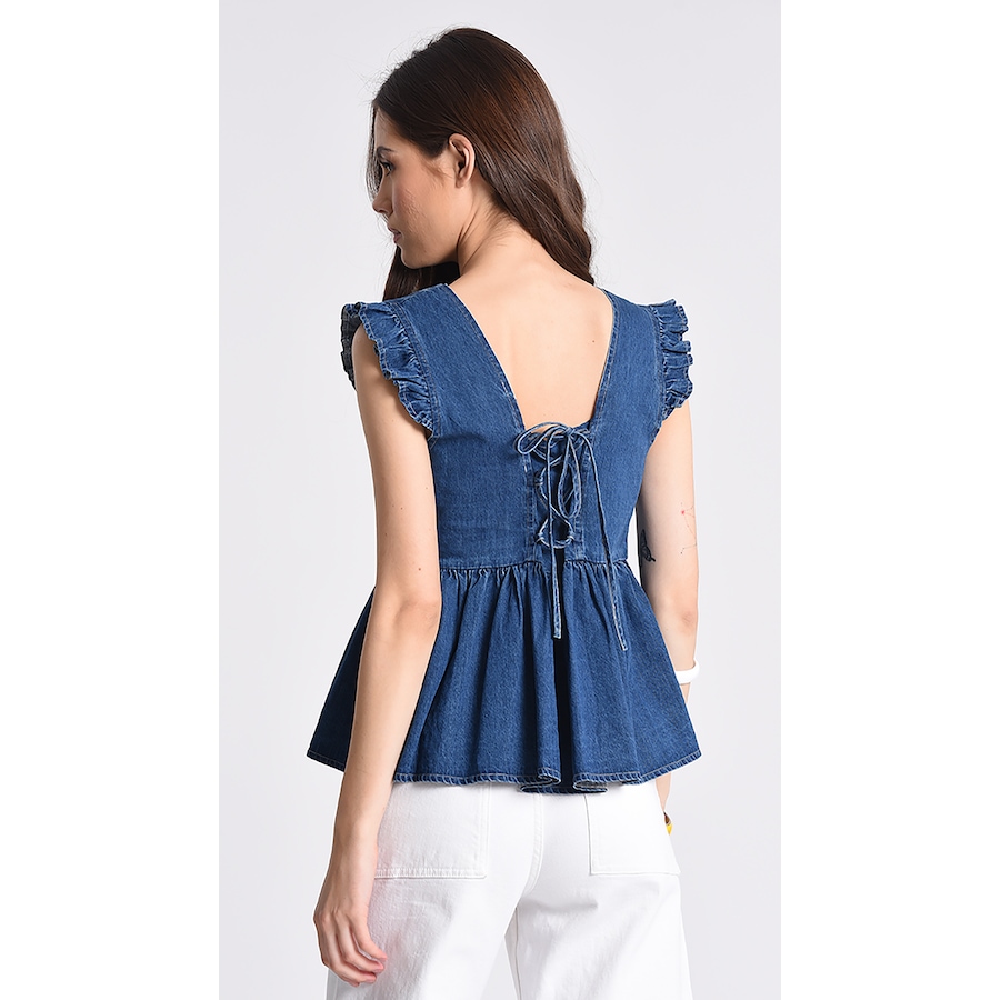 Image 219993_ALTMORE1.jpg, Product 219-993 / Price $29.33, Molly Bracken Denim Ruffle Top from Molly Bracken on TSC.ca's Fashion department