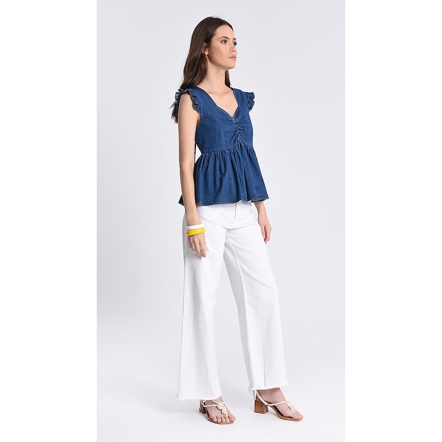 Image 219993_ALTMORE2.jpg, Product 219-993 / Price $29.33, Molly Bracken Denim Ruffle Top from Molly Bracken on TSC.ca's Fashion department