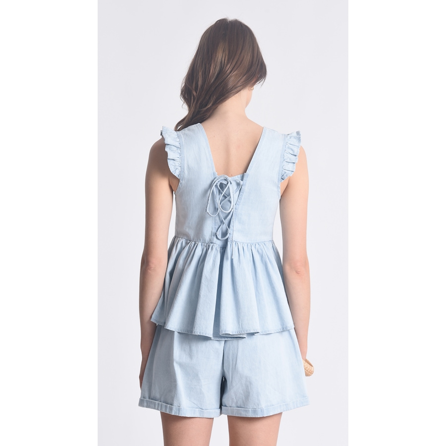 Image 219993_ALTMORE3.jpg, Product 219-993 / Price $29.33, Molly Bracken Denim Ruffle Top from Molly Bracken on TSC.ca's Fashion department