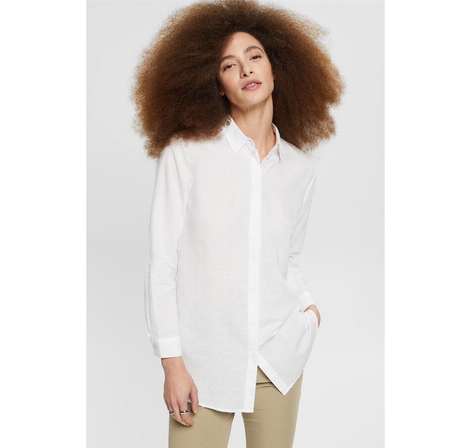 Image 220032_WHT.jpg, Product 220-032 / Price $29.33, Esprit Linen Cotton Blouse from Esprit on TSC.ca's Fashion department