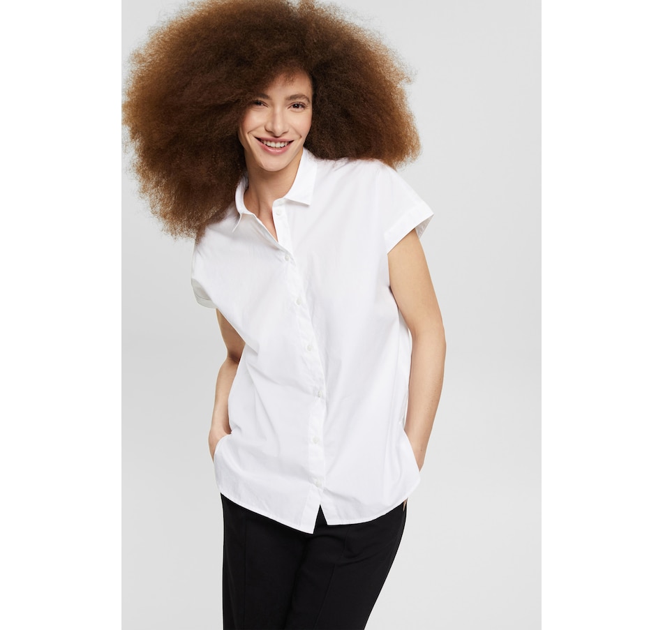 Image 220033_WHT.jpg, Product 220-033 / Price $24.33, Esprit Organic Short Sleeve Blouse from Esprit on TSC.ca's Fashion department
